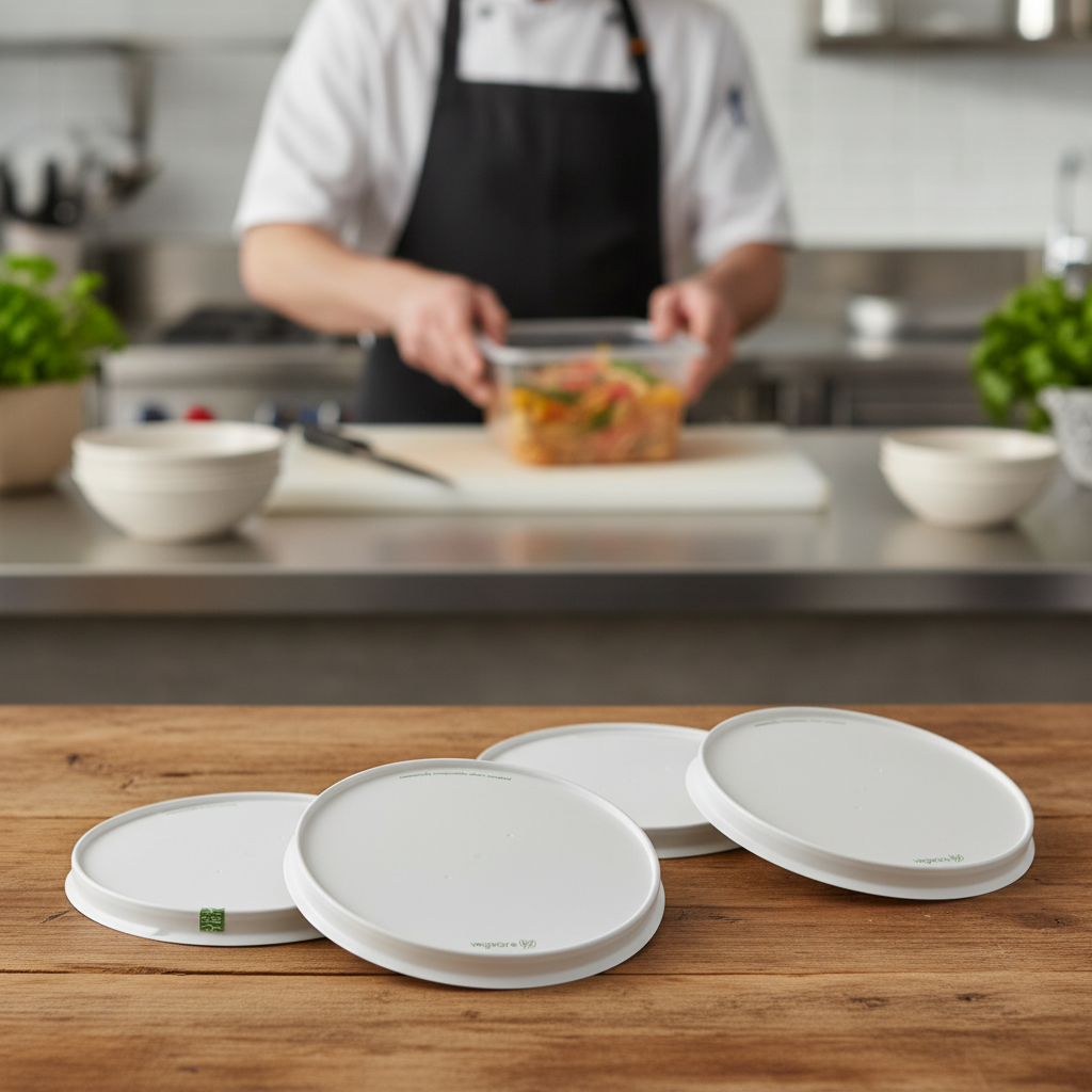 PLA & Paper Vented Food Bowl Lid for Takeaway Meals (Pack of 300)