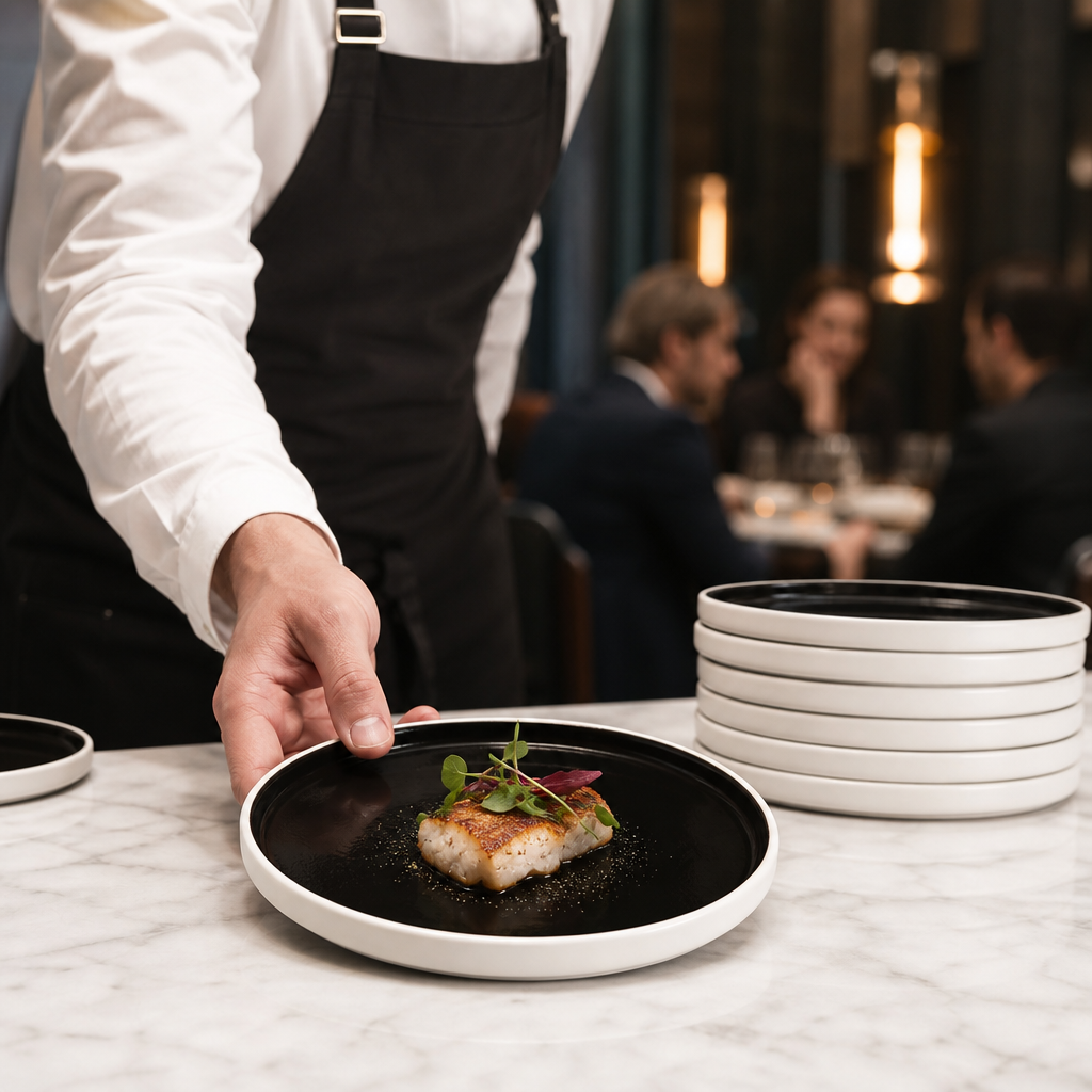 Alumina Round Trays 165mm Vitrified Ceramic for Contemporary Dining (Pack of 12)