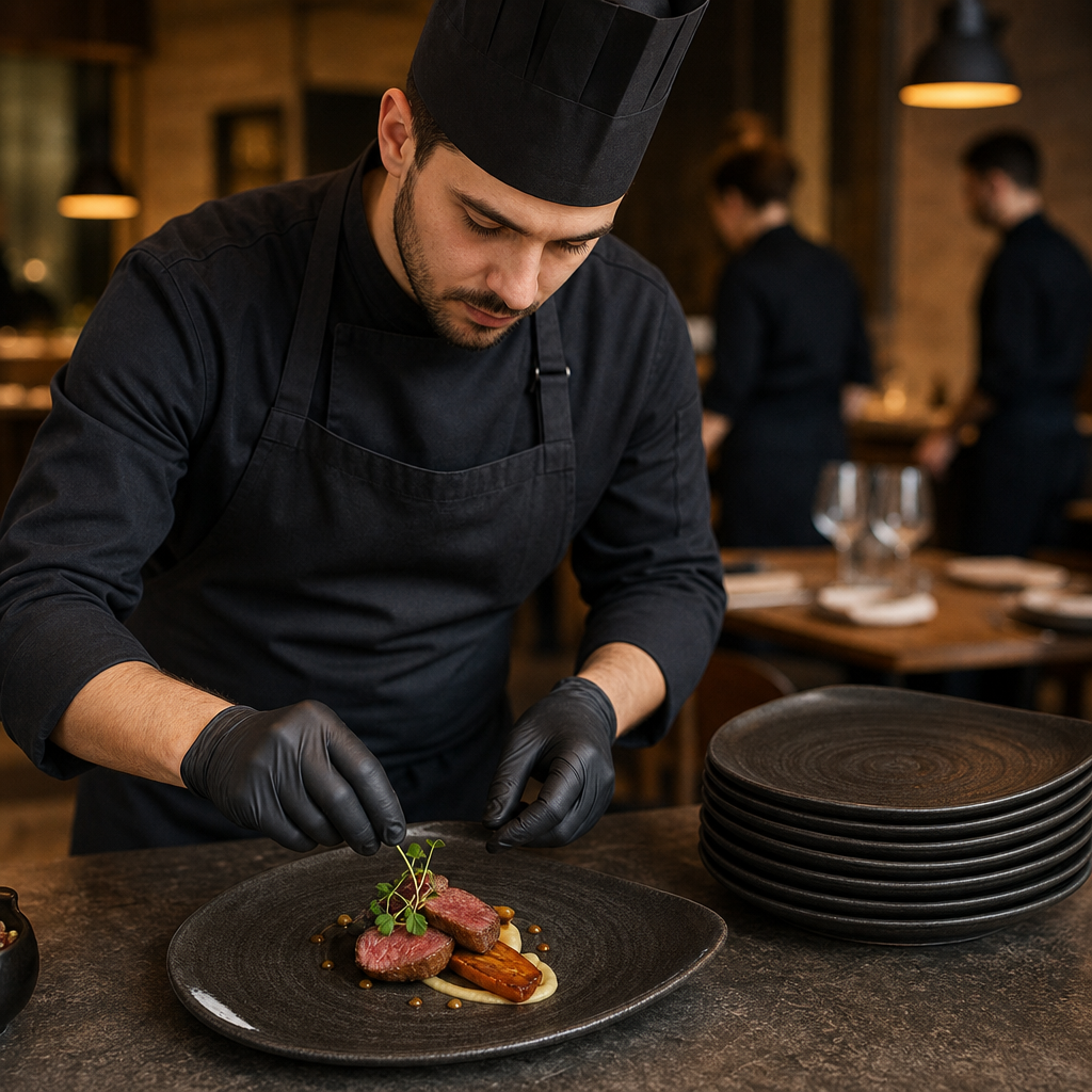 Iron Plates Black Vitrified Ceramic for Stylish Dining (Pack of 12)