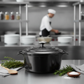 Cast Iron Round Casserole Dish 4L for Professional Kitchens