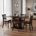 Rubber Wood Dining Table with 4 Chairs 750mm for Dining Rooms