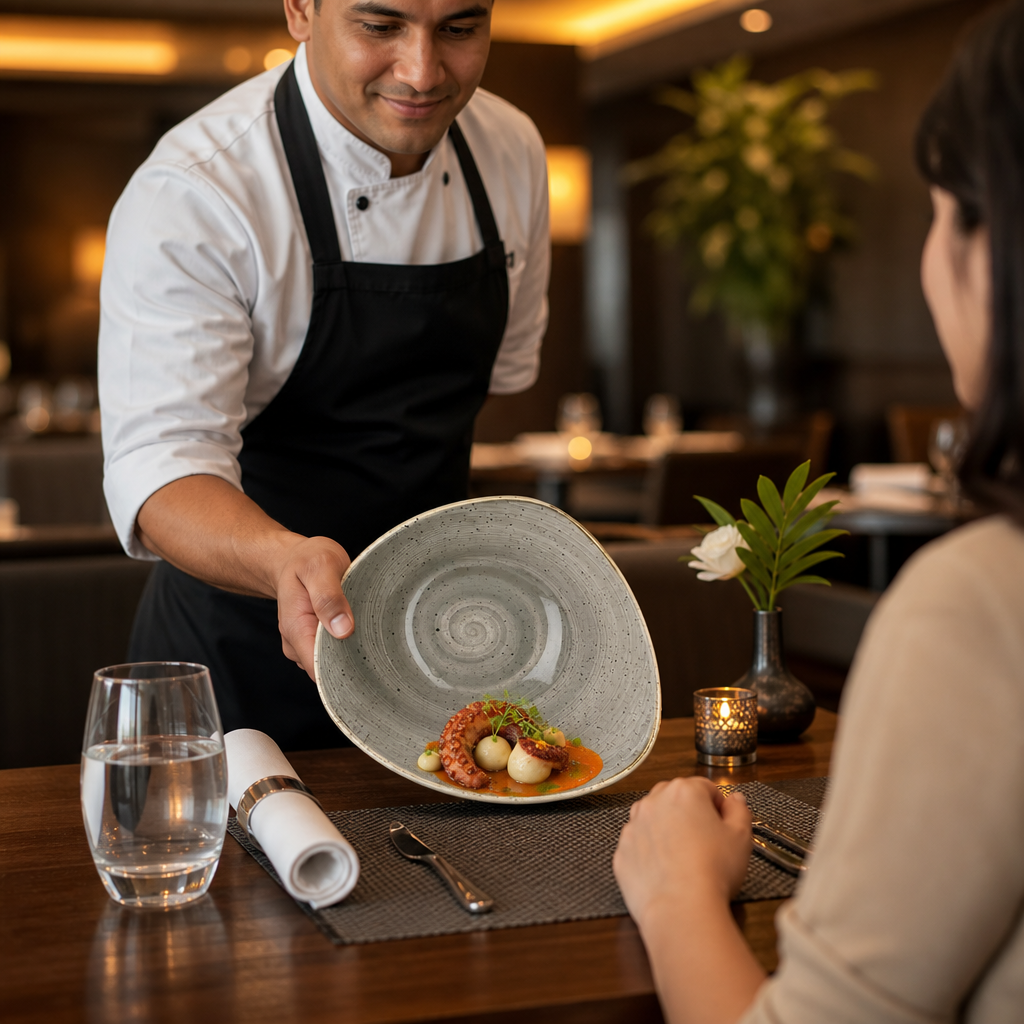 Round Bowls Grey Vitrified Ceramic for Restaurants (Pack of 12)