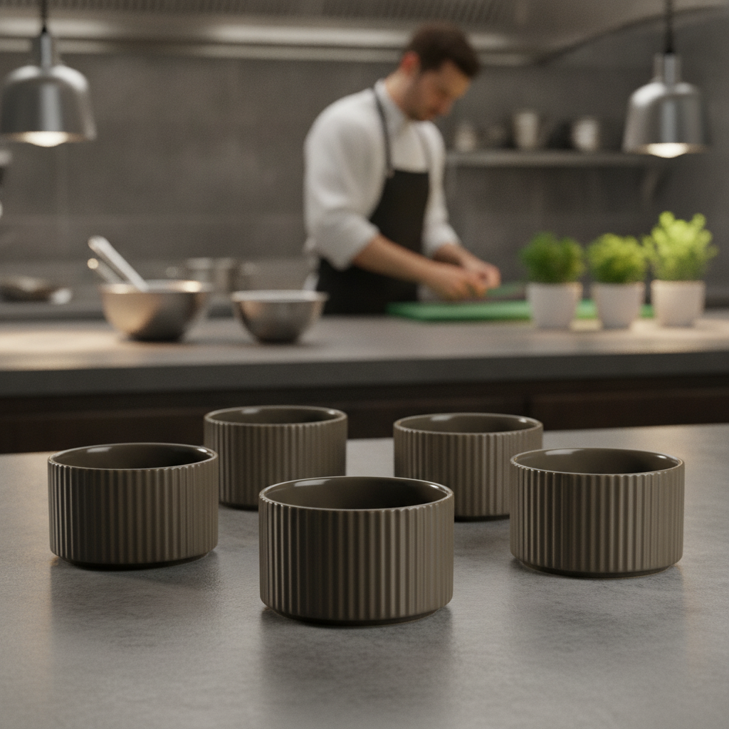 Porcelain Brown Bowl 200ml for Catering & Hospitality (Pack of 6)
