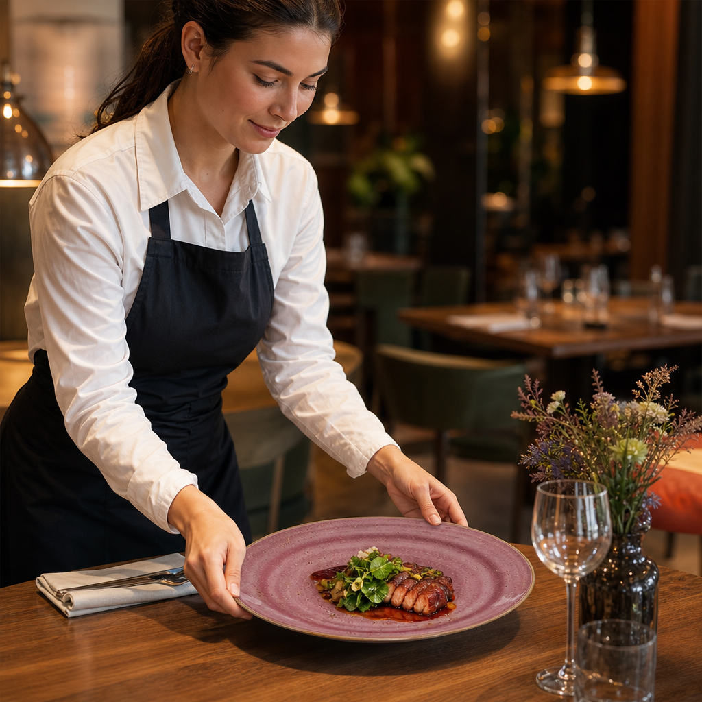Alumina Plate Coupe 300mm Pink Vitrified Ceramic for Dining (Pack of 12)