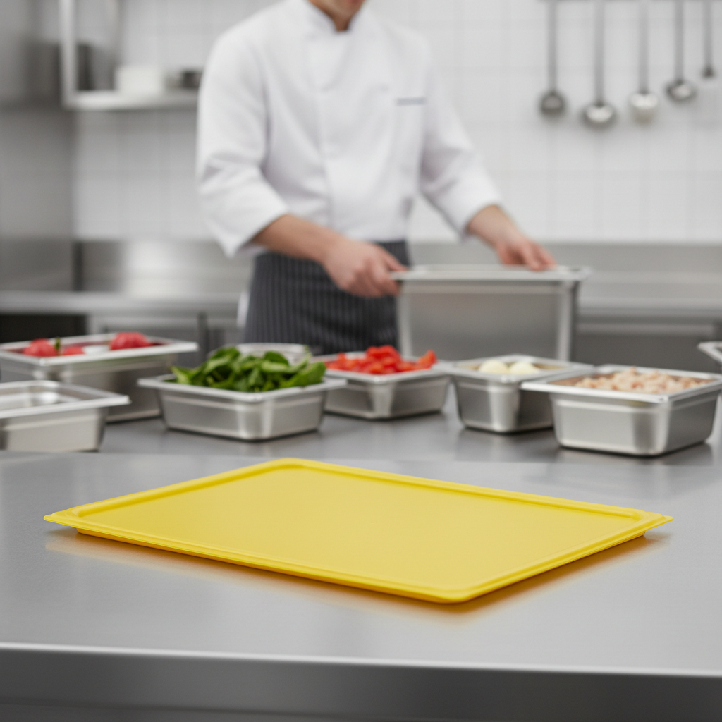 Polypropylene Seal Lid Yellow 1/1 GN for Food Safety (Pack of 1)