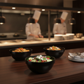 Black Melamine Bowl 0.5L for Buffet Service