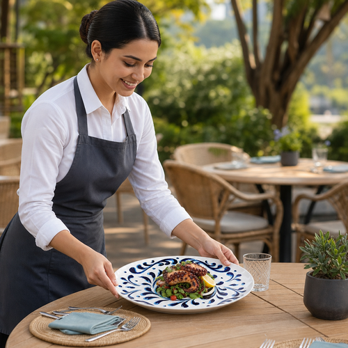 Alumina Oval Coupe Plates 305mm Vitrified Ceramic for Outdoor Dining (Pack of 12)