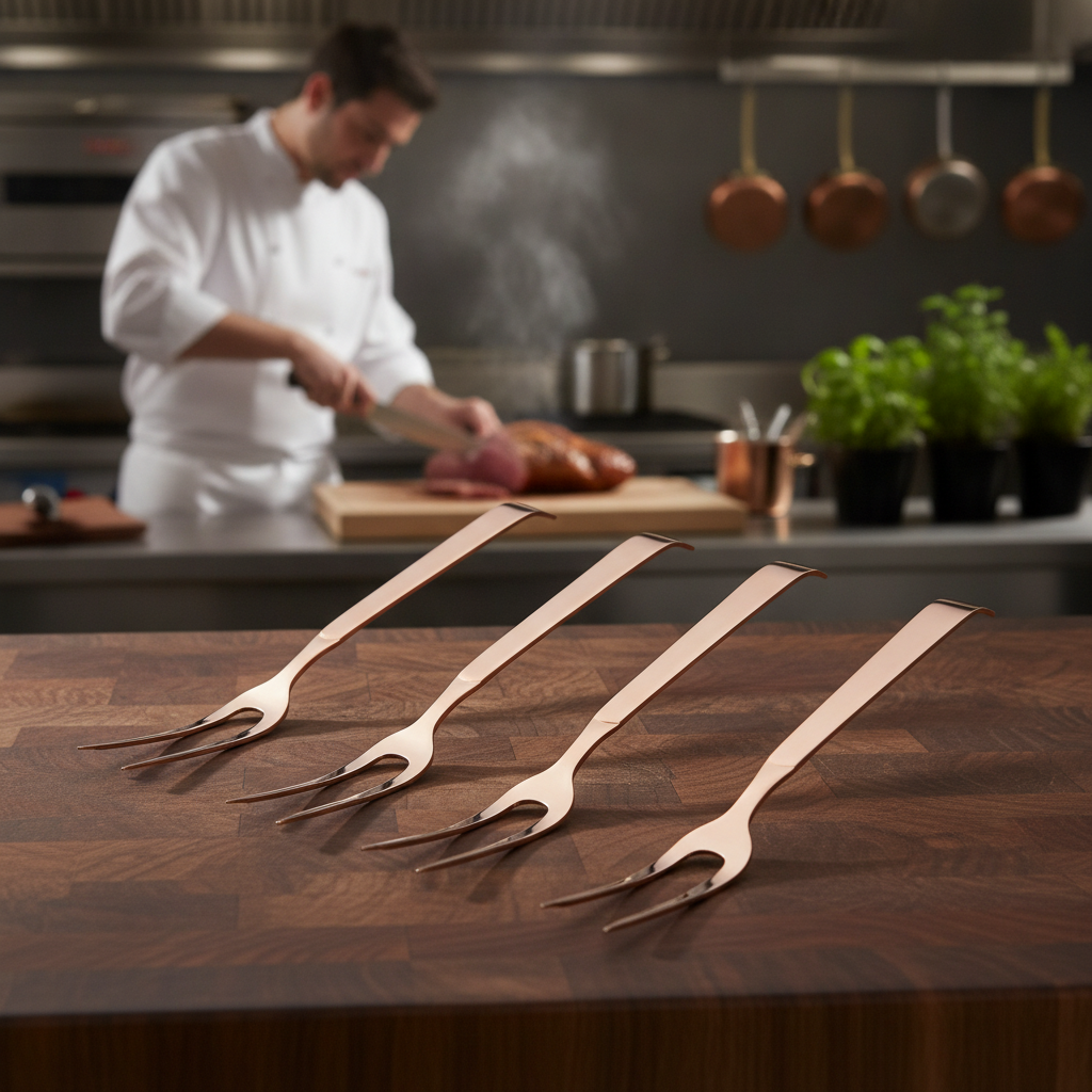 18/10 Stainless Steel Meat Serving Forks for Catering (Pack of 6)