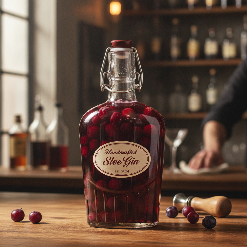 Glass Sloe Gin Bottle 300ml for Infusing Homemade Spirits