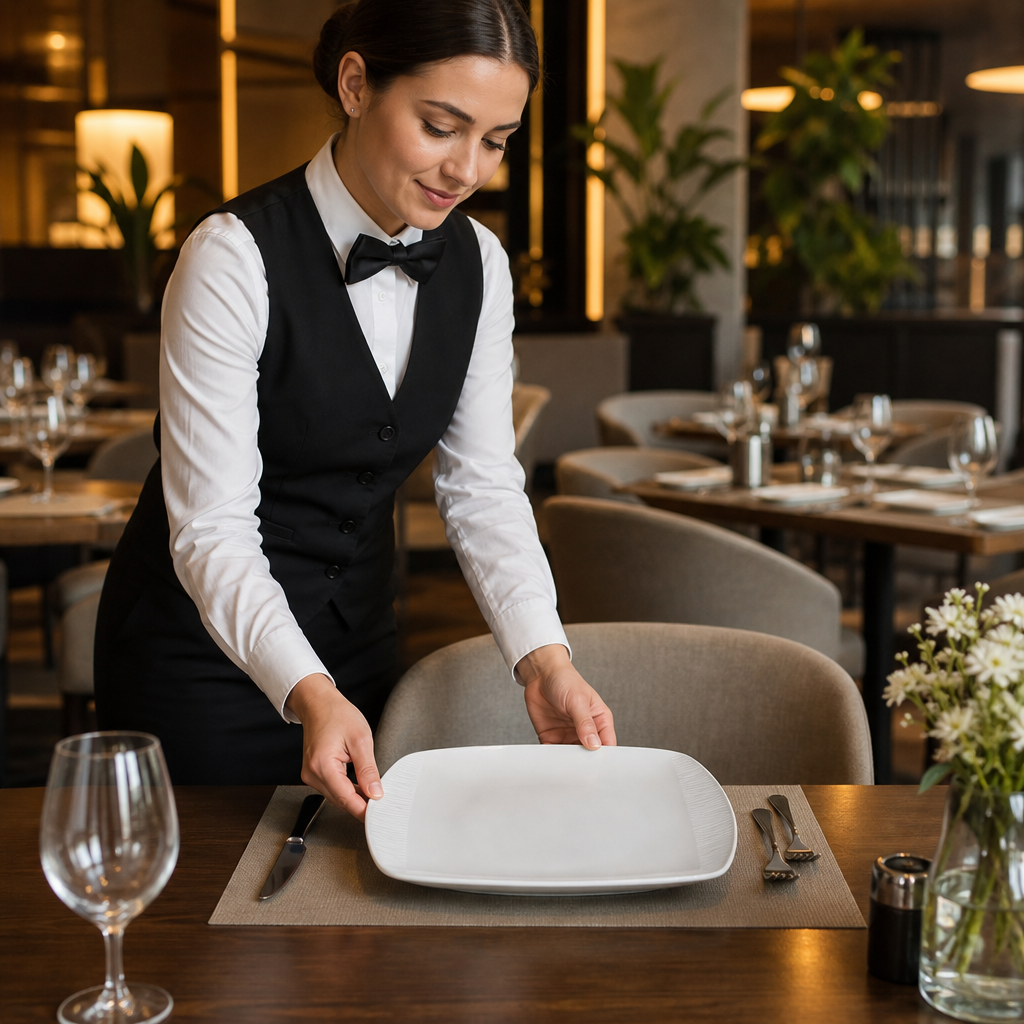 Square Plates 295mm Porcelain for Modern Dining (Pack of 12)
