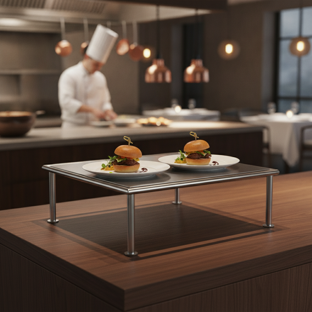 Stainless Steel Square Riser 355x355mm for Foodservice Presentation