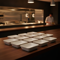Super Vitrified Ceramic Deep Rectangular Dishes 160mm for Contemporary Dining (Pack of 12)