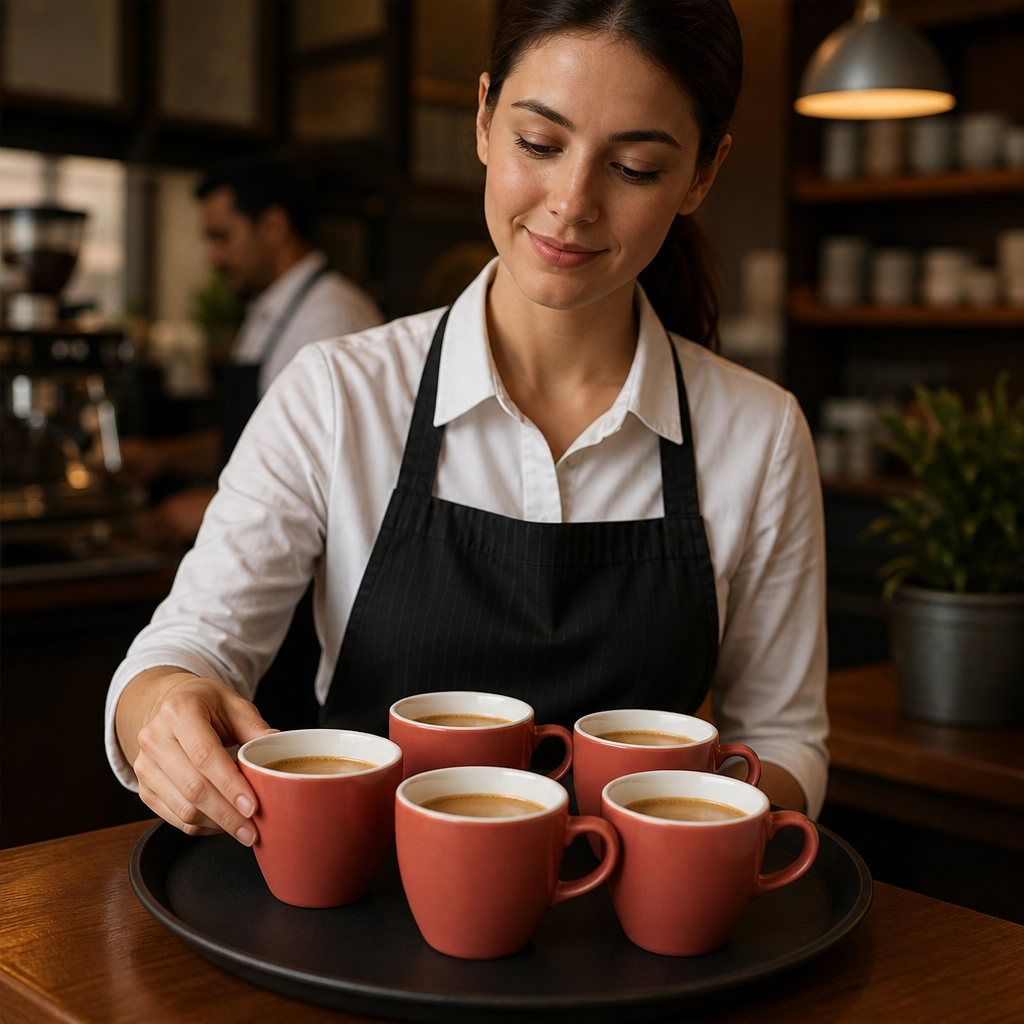 Tulip Cups Paprika 450ml Ceramic for Coffee Service (Pack of 6)