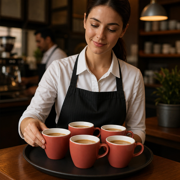 Tulip Cups Paprika 450ml Ceramic, Ceramic, pack of 6