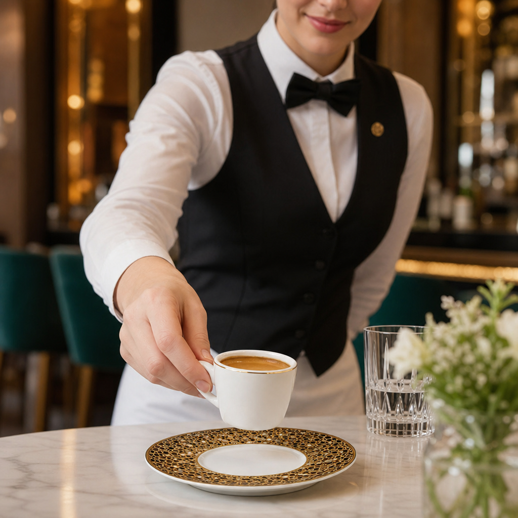 Espresso Saucers 120mm Gold Bone China for Elegant Table Settings (Pack of 12)