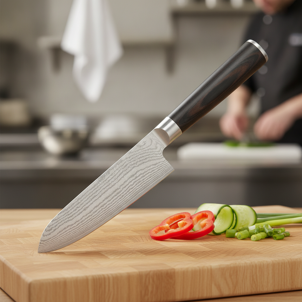 Stainless Steel Santoku Knife 14cm for Professional Chefs