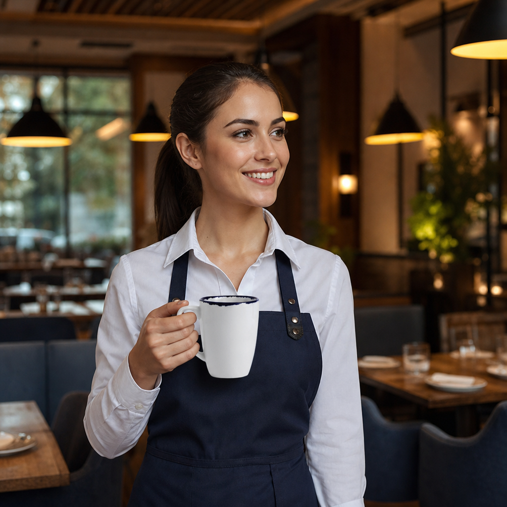 Hand-Finished Mugs 340ml Vitrified Ceramic for Dining (Pack of 12)