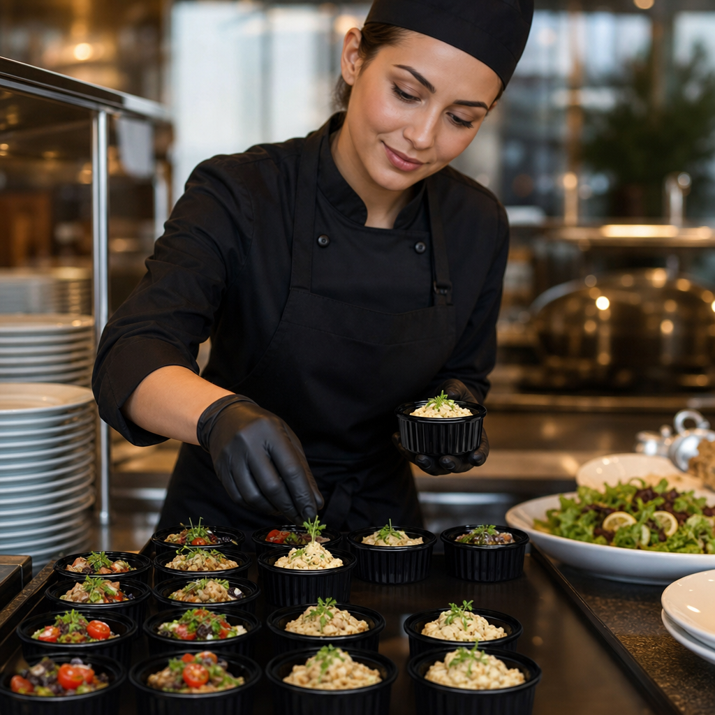 Ramekins 120ml Black Melamine for Buffets & Catering (Pack of 12)