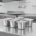 Stainless Steel 1/4 Gastronorm Tray Set for Commercial Kitchens (Pack of 4)