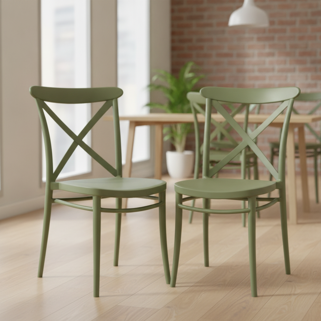 Polypropylene Cross Side Chairs 870mm for Hospitality & Workspaces (Pack of 2)