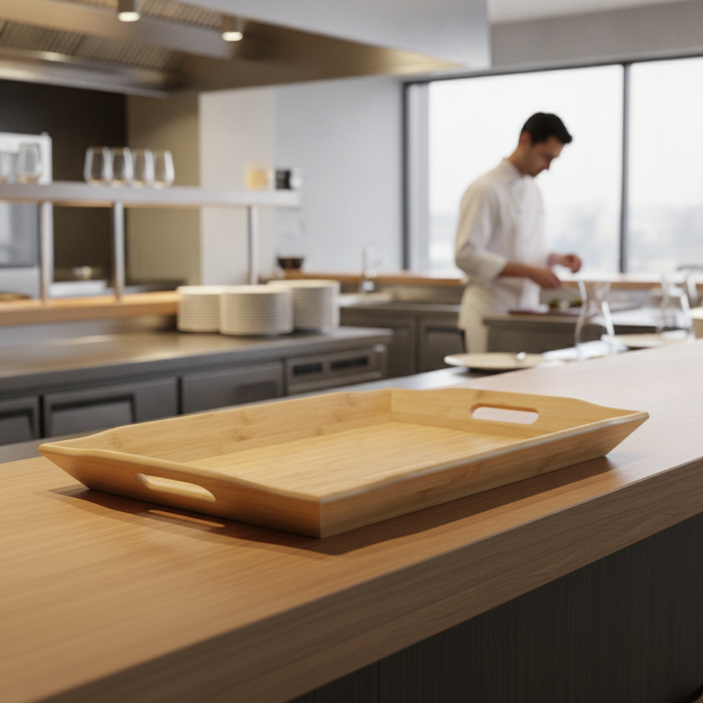 Wood Rectangular Butler Tray 584mm for Serving Guests
