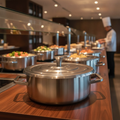 Brushed Stainless Steel Round Chafer 1.6L for Buffets