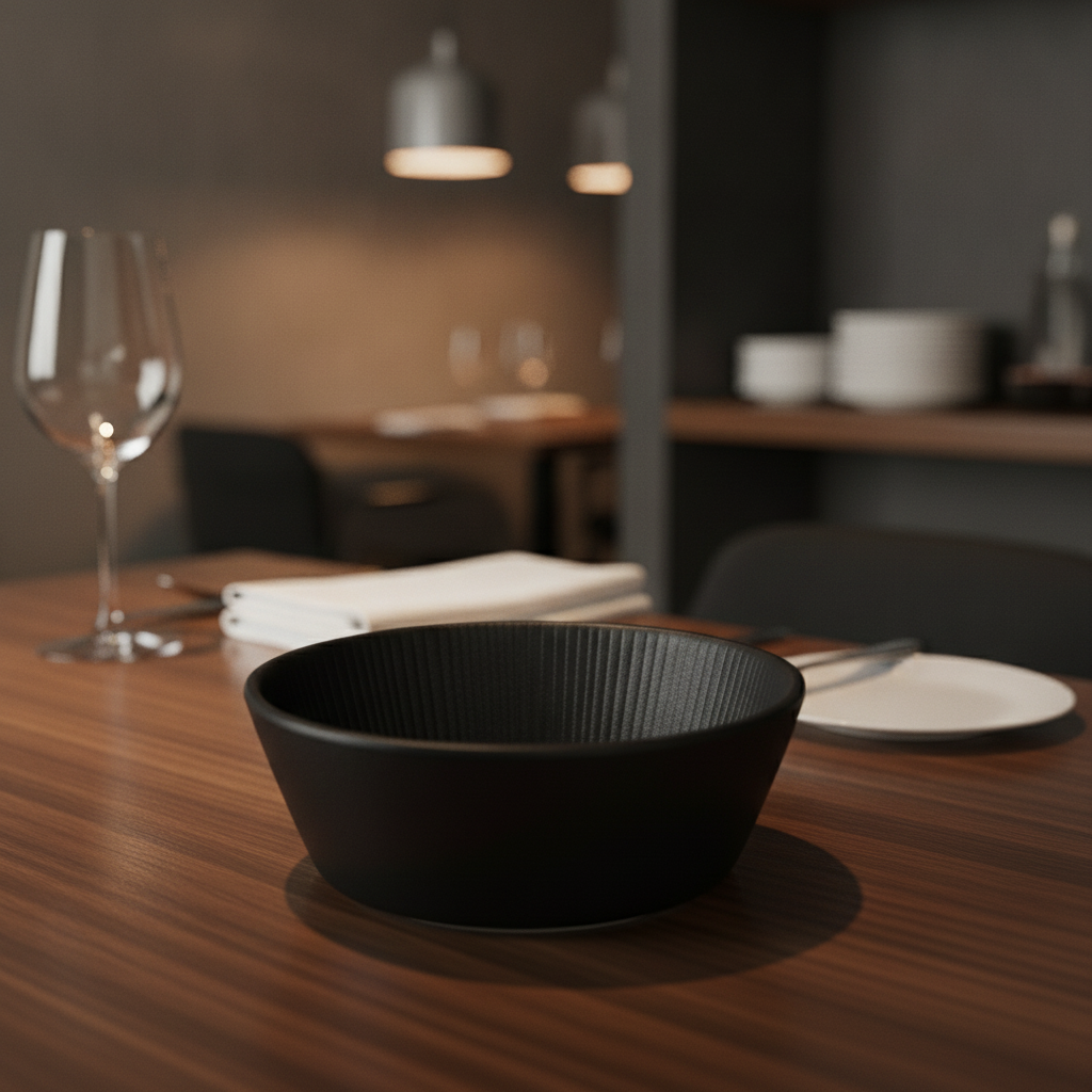 Melamine Black Bowl 250ml for Stylish Dining