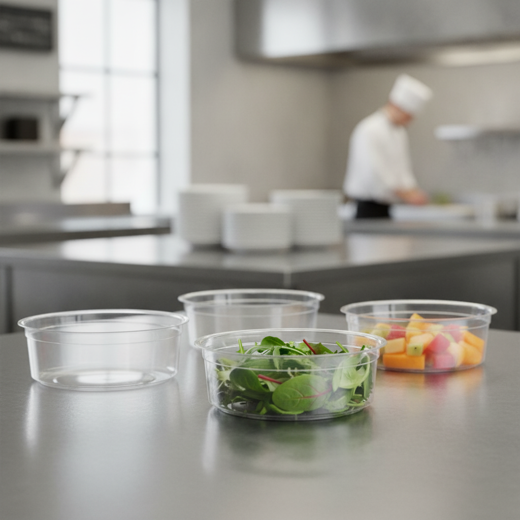 PLA Round Deli Pots 227ml for Catering & Hospitality (Pack of 500)