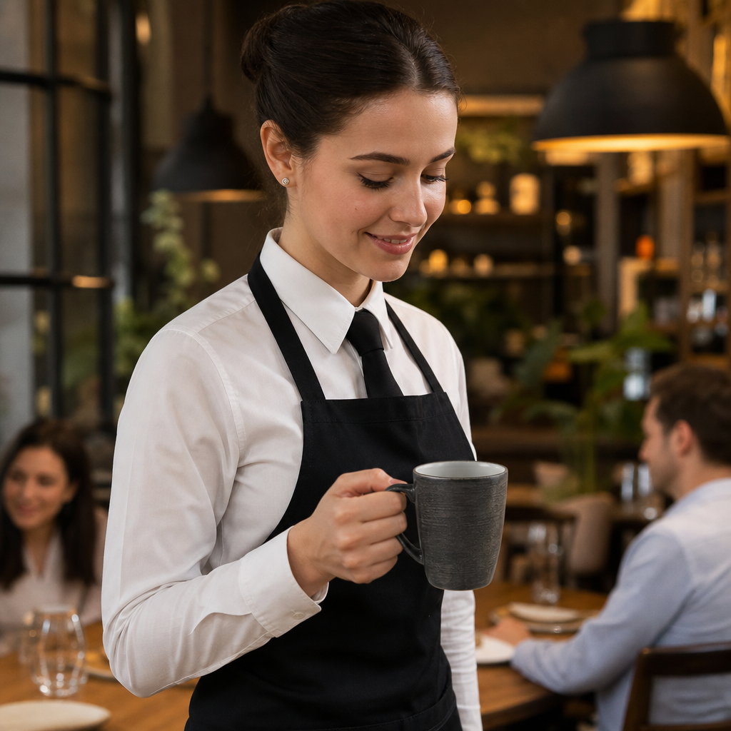 Mugs Iron 340ml Black Vitrified Ceramic for Hospitality (Pack of 12)