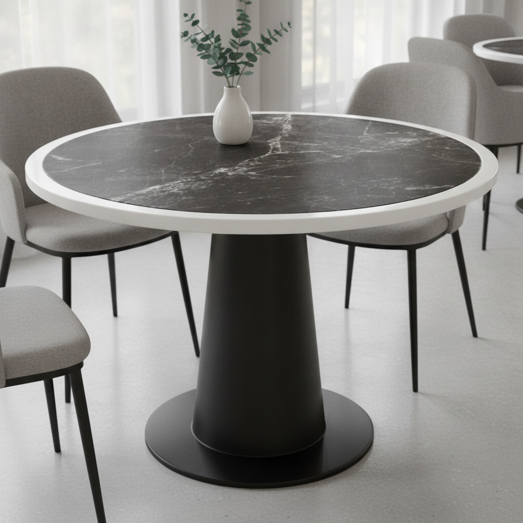 Aluminium & Glass Round Table Top 580mm for Dining Areas