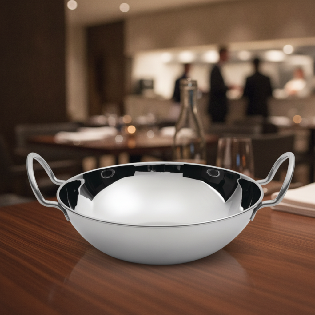 Stainless Steel Balti Serving Dish 170mm for Indian Restaurants