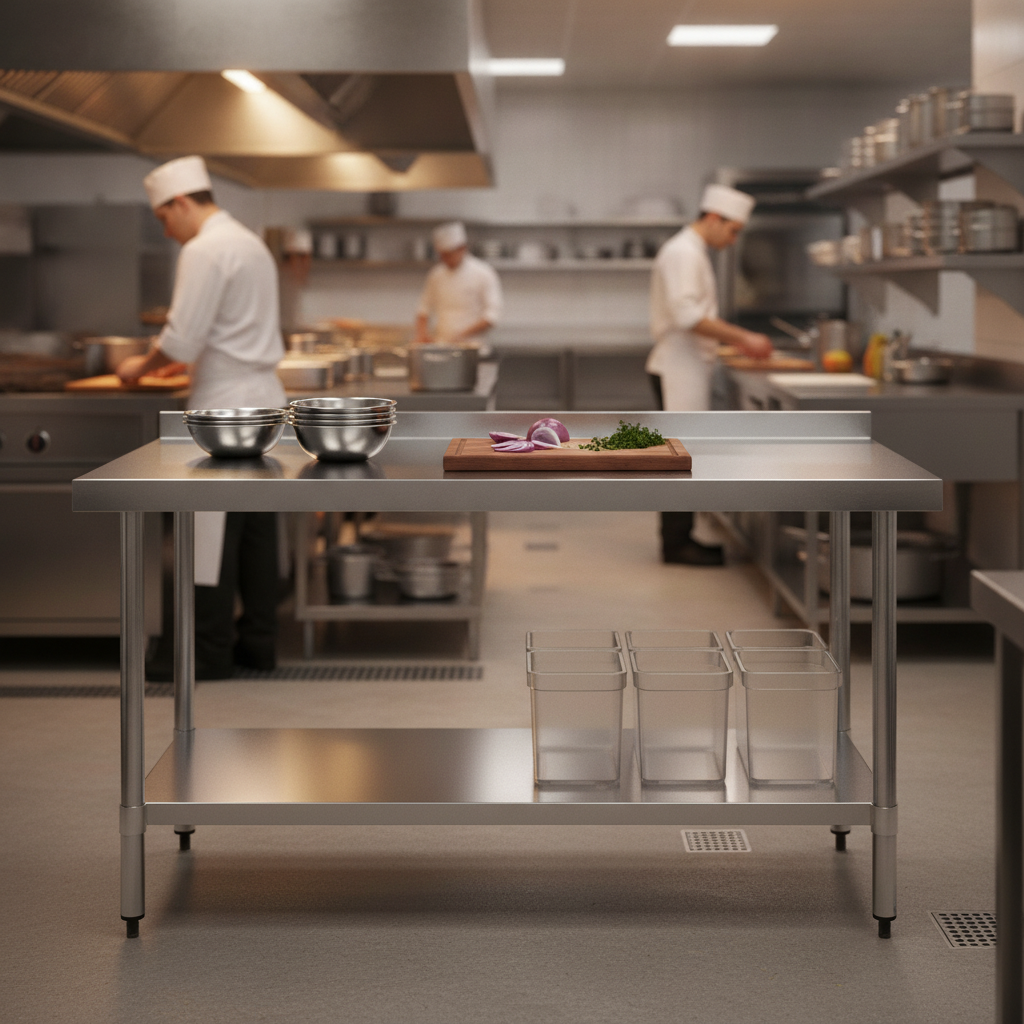 430 Stainless Steel Prep Table 1500mm for Commercial Kitchens