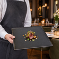 Square Trays Slate 285mm Porcelain for Front of House (Pack of 6)