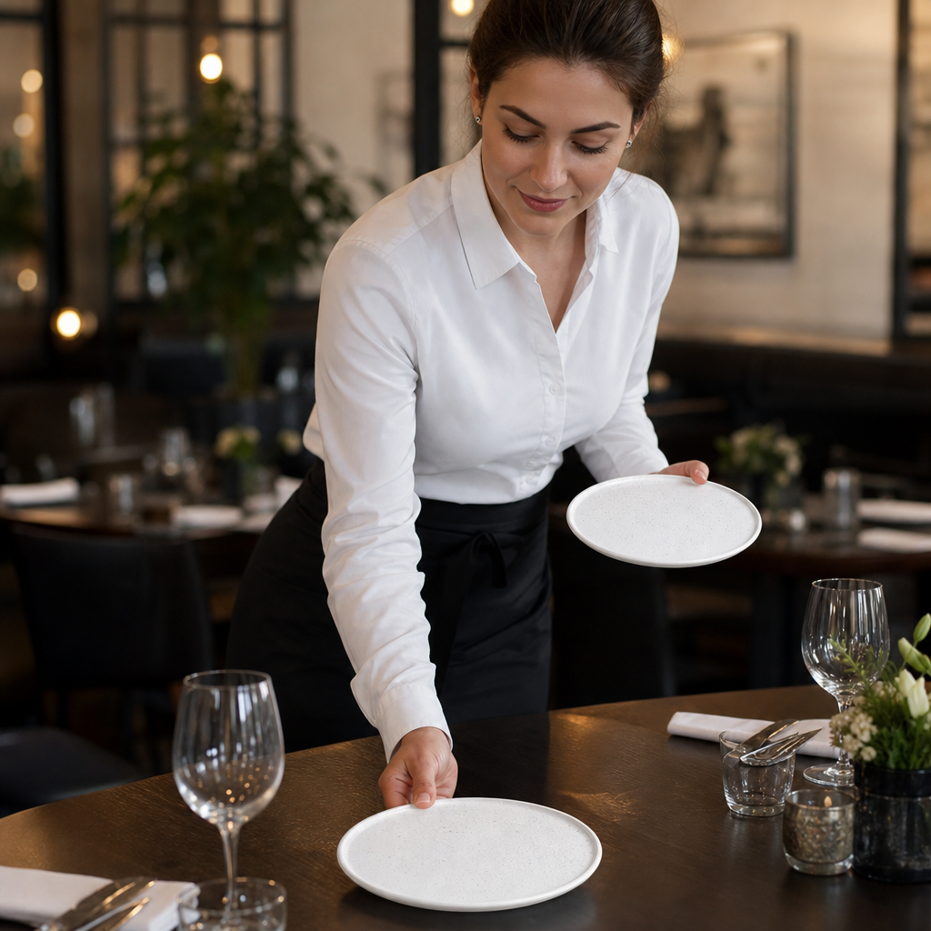 Round Trays 152mm Porcelain for Serving & Presentation (Pack of 12)