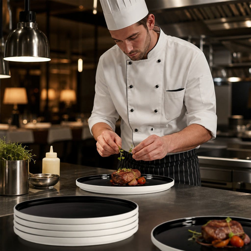 Alumina Stacking Plates 285mm Vitrified Ceramic for Dining (Pack of 6)