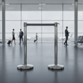 Polished Stainless Steel Barriers with 3m Strap for Commercial Use (Pack of 2)