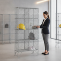 Zinc Coated Steel Eight Compartment Mesh Locker for Staff Storage