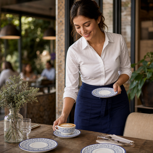 Cappuccino Saucers 159mm Vitrified Stoneware for Dining Tables (Pack of 12)