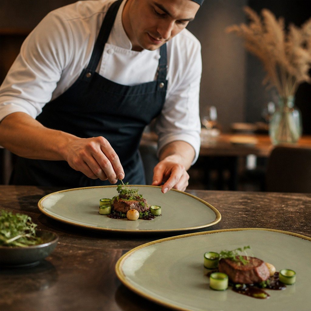 Triangular Plates Moss 280mm Porcelain for Modern Restaurants (Pack of 4)