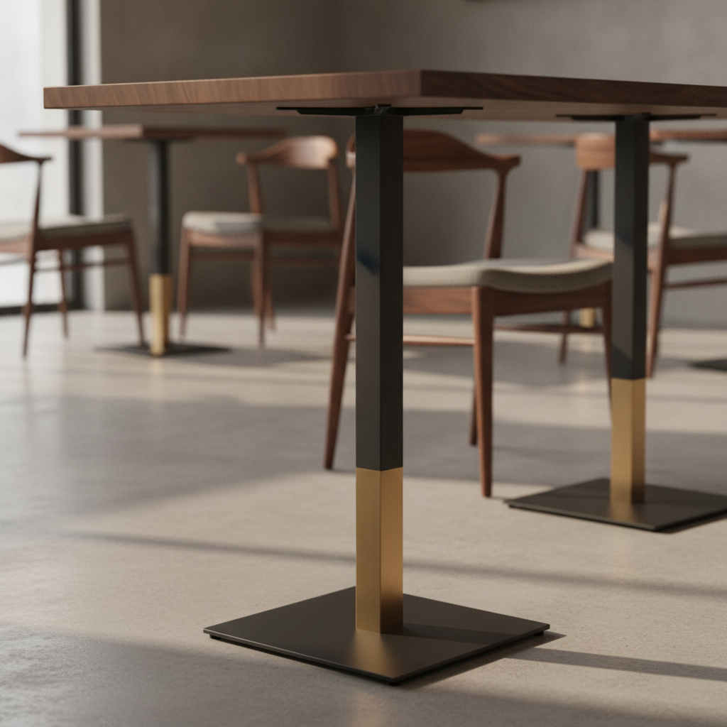 Steel Rectangular Bar Height Table Base 1080mm for Indoor Use
