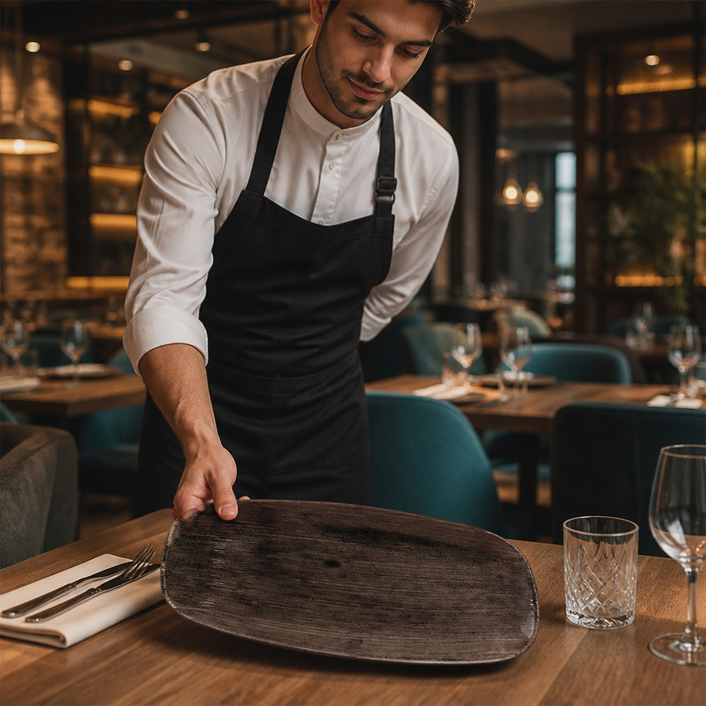 Rectangular Plates 355mm Porcelain for Restaurants & Cafés (Pack of 6)
