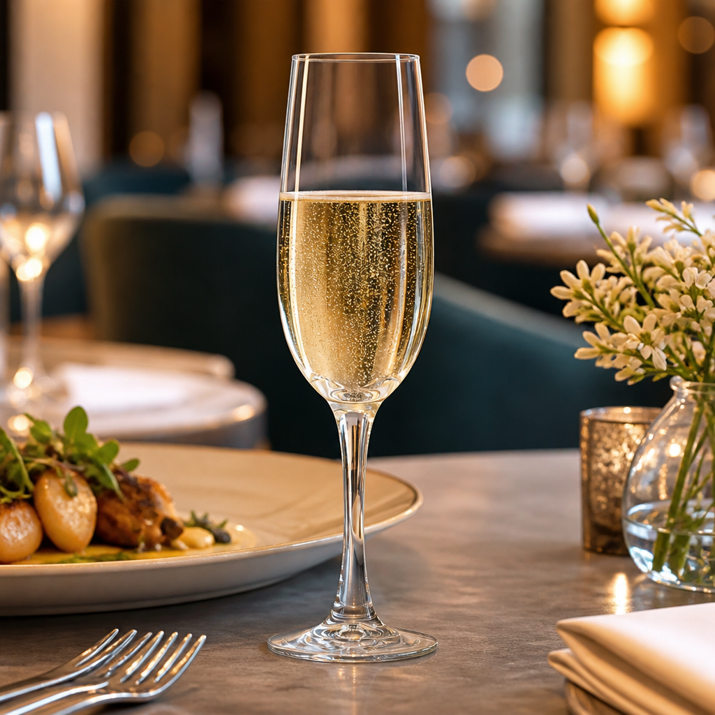Toughened Glass Champagne Flutes 160ml for Bars & Restaurants (Pack of 24)