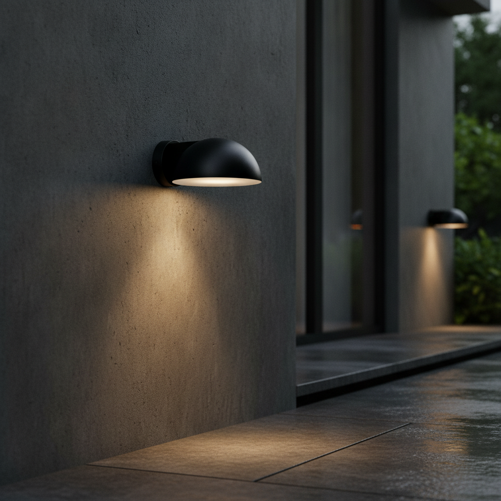 Plastic Wall Light Black for Outdoor Spaces