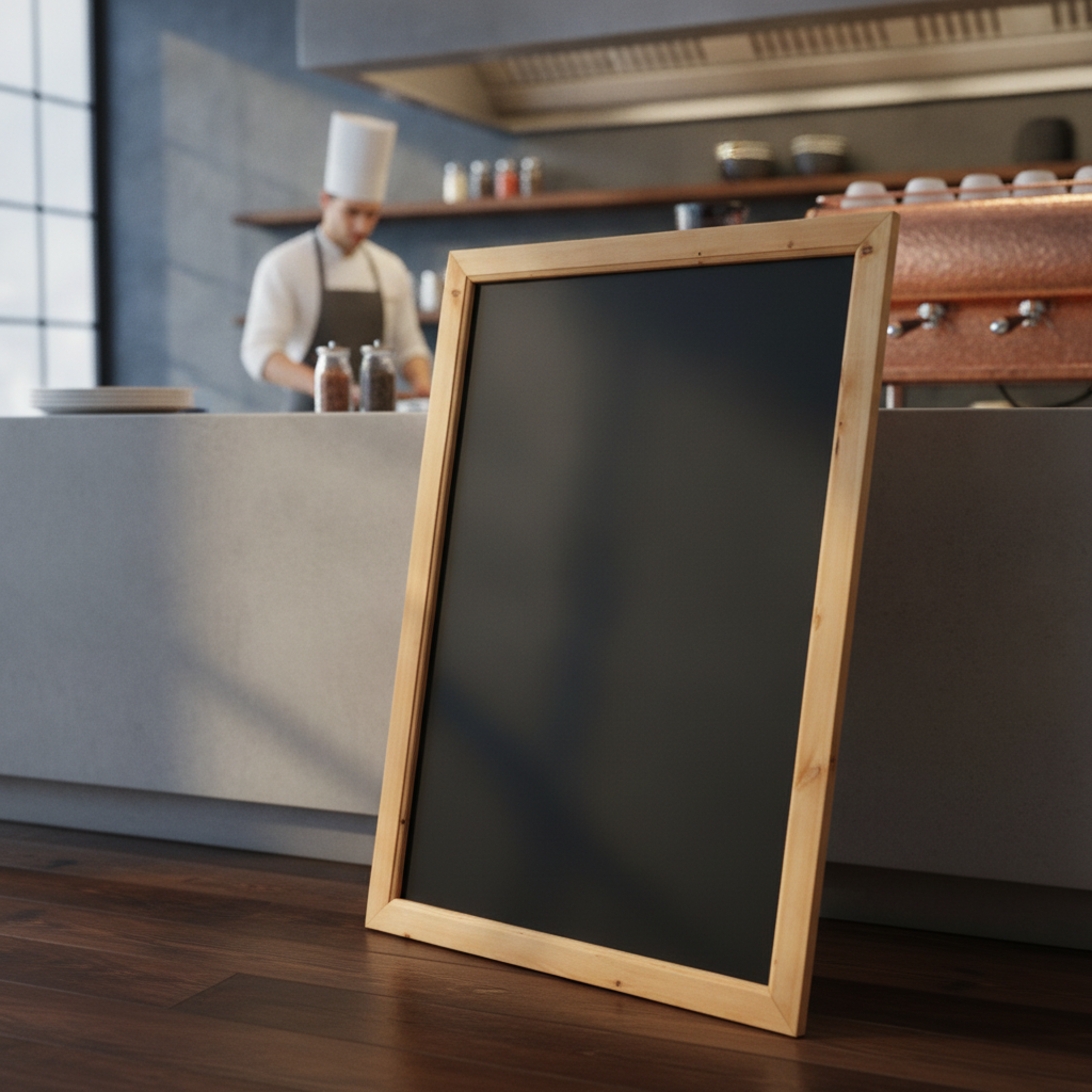 Wooden Blackboard with Antique Frame 936x636mm for Restaurants