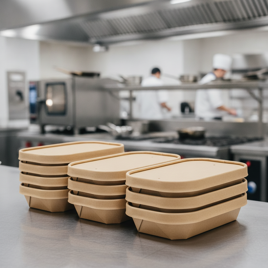 Recyclable Paper Lids with PP Lining for Rectangular Containers (Pack of 300)