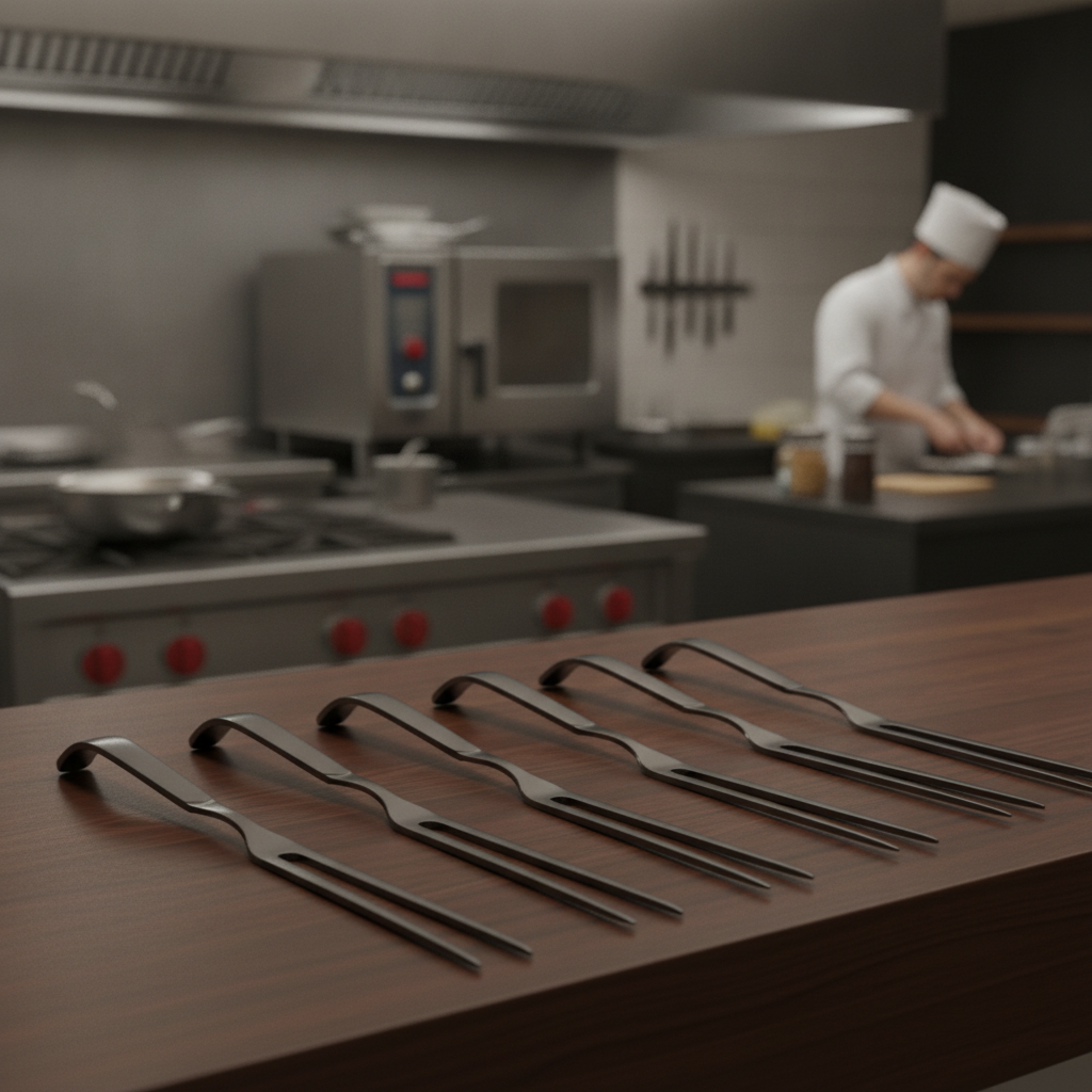 18/10 Stainless Steel Buffet Meat Forks for Catering (Pack of 6)