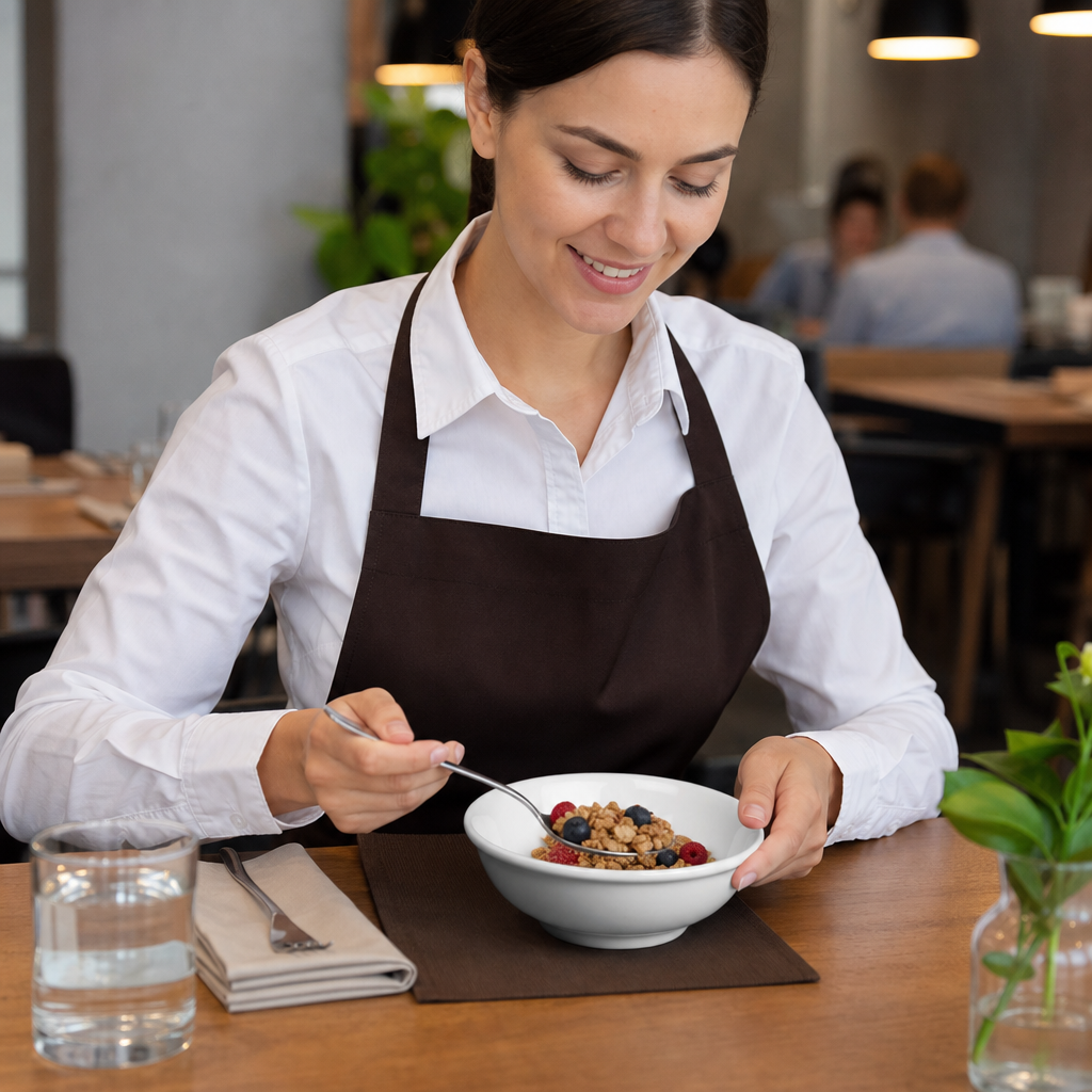 Cereal Bowls 140mm Vitrified Porcelain for Cafés & Restaurants (Pack of 12)