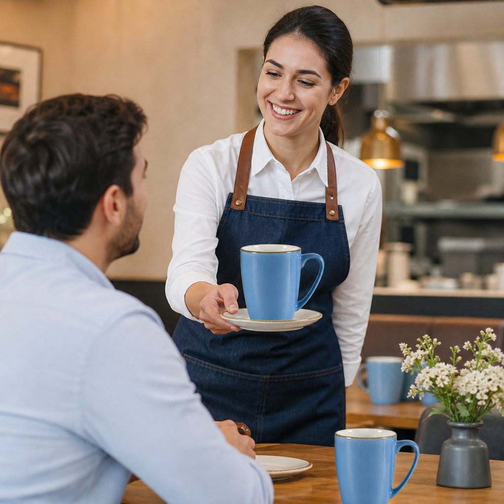 Mugs 340ml Vitrified Ceramic for Food Service (Pack of 12)