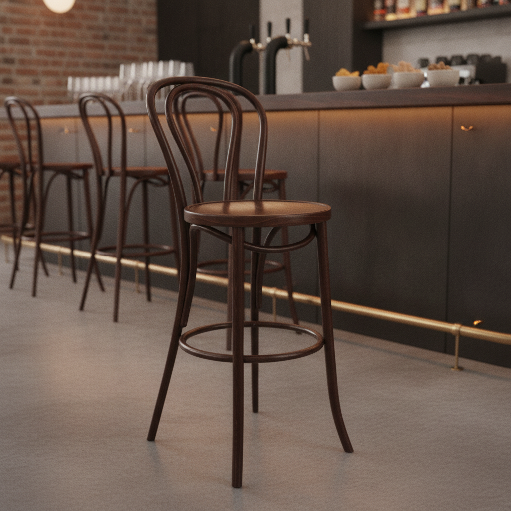 Beech Wood Bentwood Bistro High Stool 750mm for Bars & Restaurants