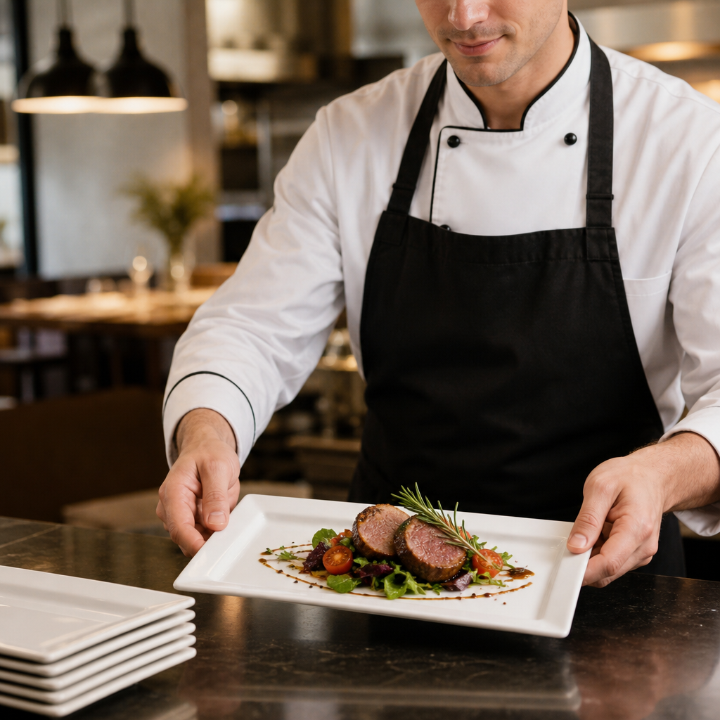 Rectangular Plates 180x300mm Porcelain for Restaurants (Pack of 12)